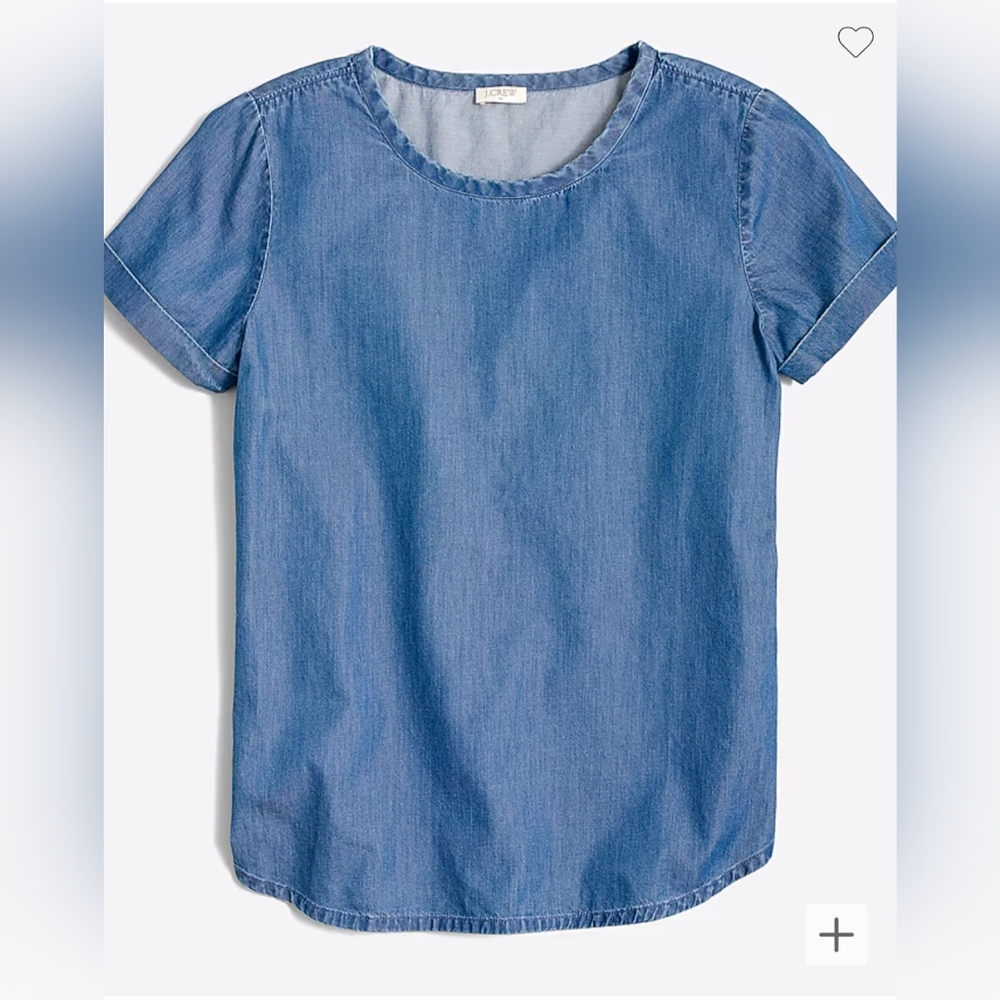 J Crew Factory Short Sleeve Chambray Top Small